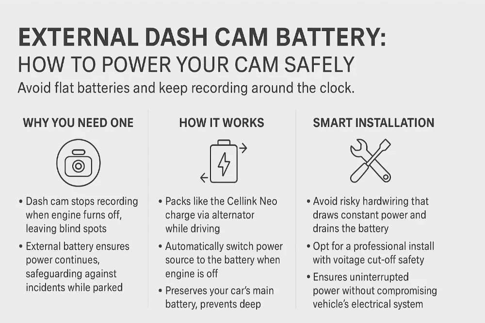 A Guide to Installing an External Dash Cam Battery Without Killing Your Car