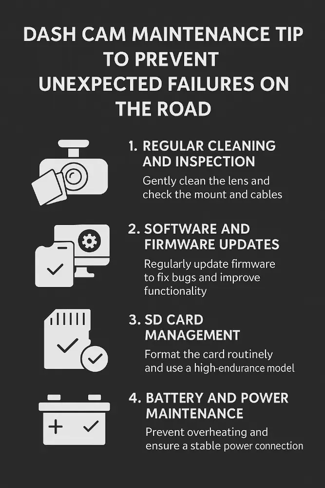 Dash Cam Maintenance Tips to Prevent Unexpected Failures on the Road